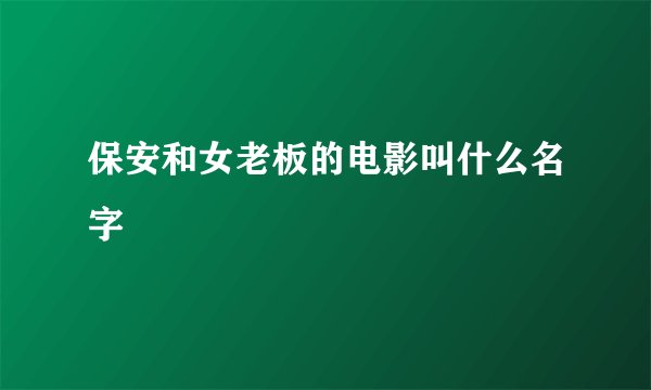 保安和女老板的电影叫什么名字