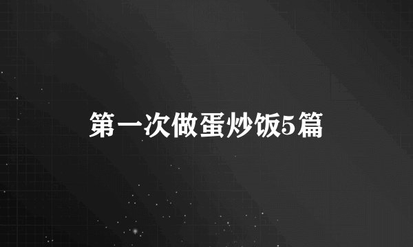 第一次做蛋炒饭5篇