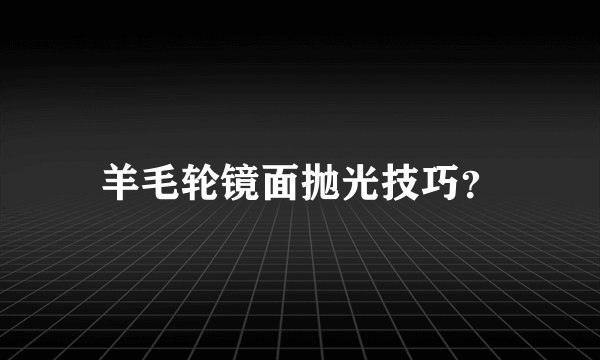 羊毛轮镜面抛光技巧？