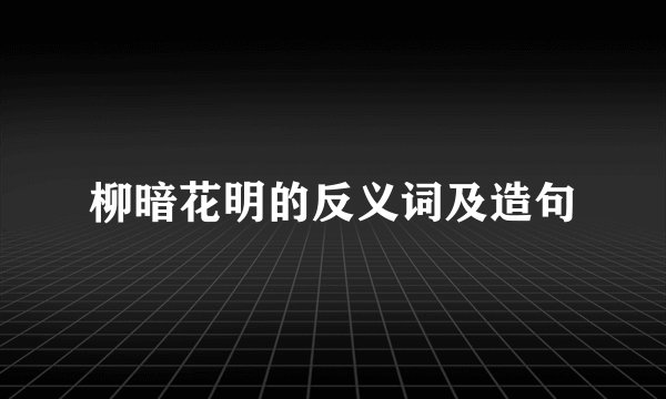 柳暗花明的反义词及造句