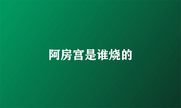阿房宫是谁烧的