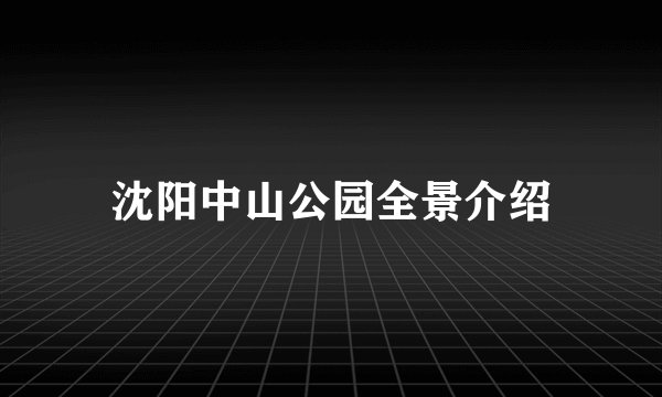 沈阳中山公园全景介绍