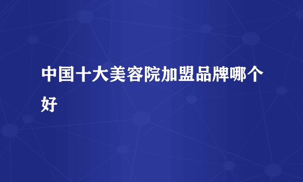 中国十大美容院加盟品牌哪个好