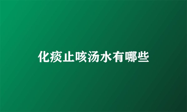 化痰止咳汤水有哪些