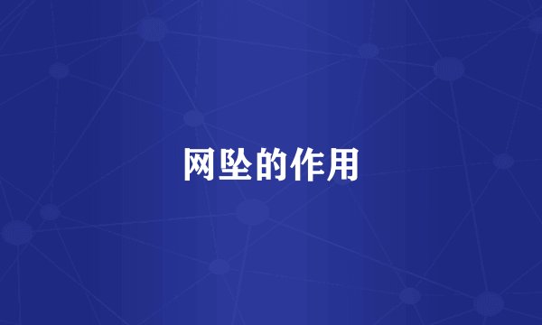 网坠的作用