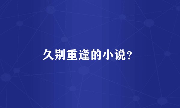 久别重逢的小说？