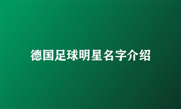 德国足球明星名字介绍