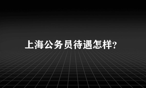 上海公务员待遇怎样？