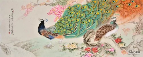 卧室床头背景墙挂什么画好,这三款花鸟画夫妻卧室必须要挂