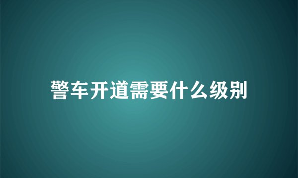 警车开道需要什么级别