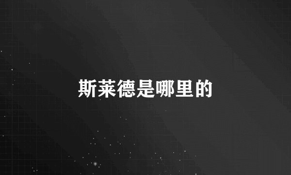 斯莱德是哪里的