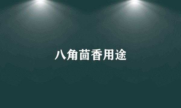 八角茴香用途