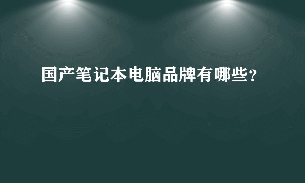 国产笔记本电脑品牌有哪些？