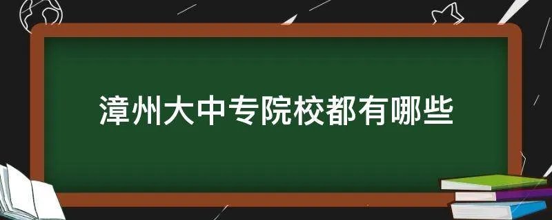 漳州大中专院校都有哪些