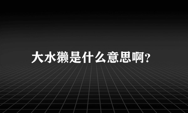 大水獭是什么意思啊?