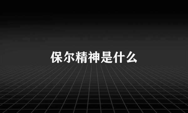 保尔精神是什么
