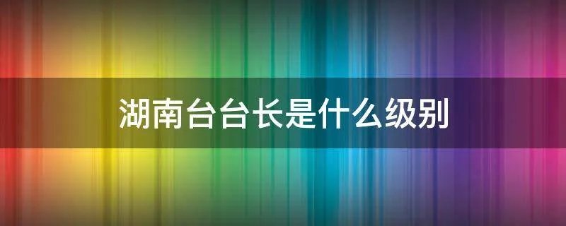湖南台台长是什么级别