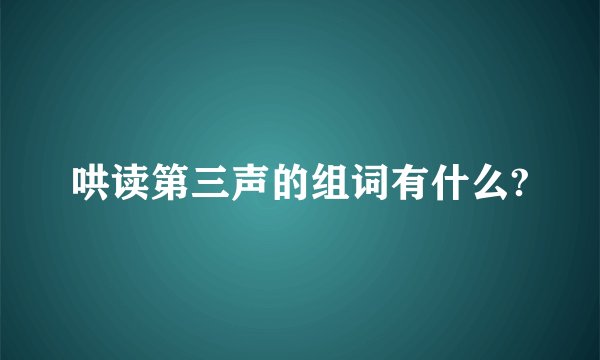 哄读第三声的组词有什么?
