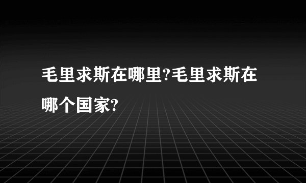毛里求斯在哪里?毛里求斯在哪个国家?