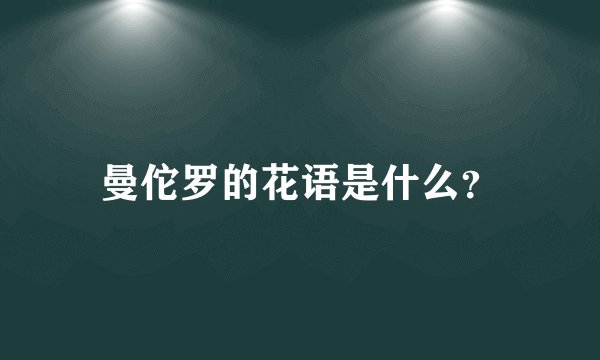 曼佗罗的花语是什么？