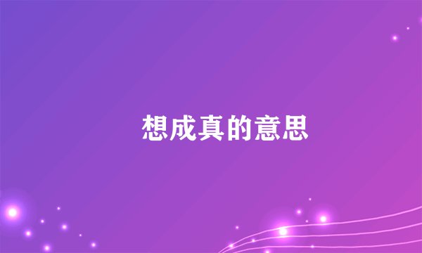 夢想成真的意思