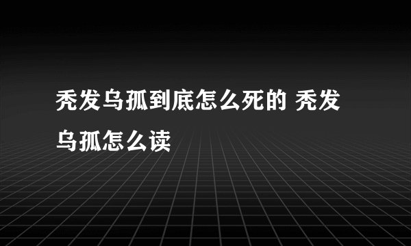 秃发乌孤到底怎么死的 秃发乌孤怎么读