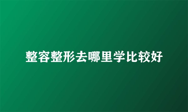 整容整形去哪里学比较好