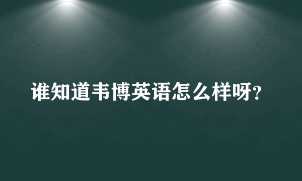 谁知道韦博英语怎么样呀?
