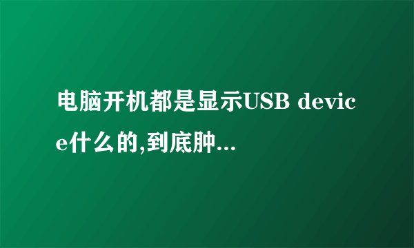 电脑开机都是显示USB device什么的,到底肿么才可以弄好?附有图