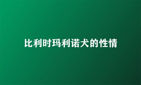 比利时玛利诺犬的性情
