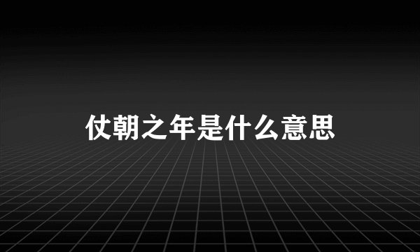 仗朝之年是什么意思