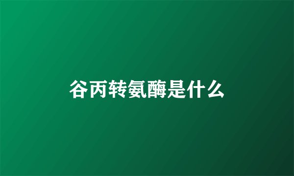谷丙转氨酶是什么