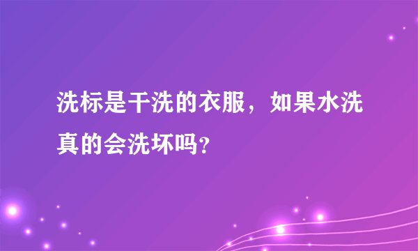 洗标是干洗的衣服，如果水洗真的会洗坏吗？