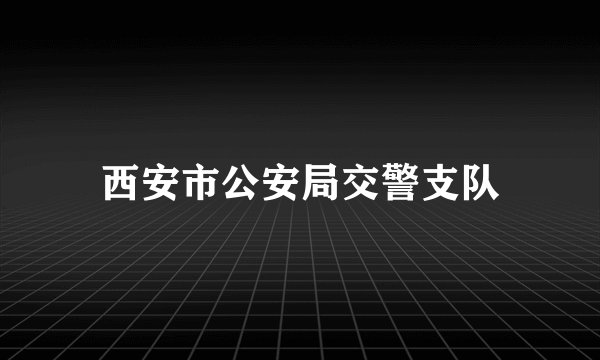 西安市公安局交警支队