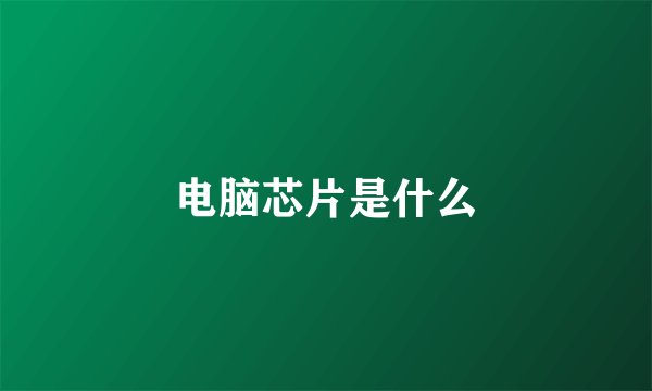 电脑芯片是什么