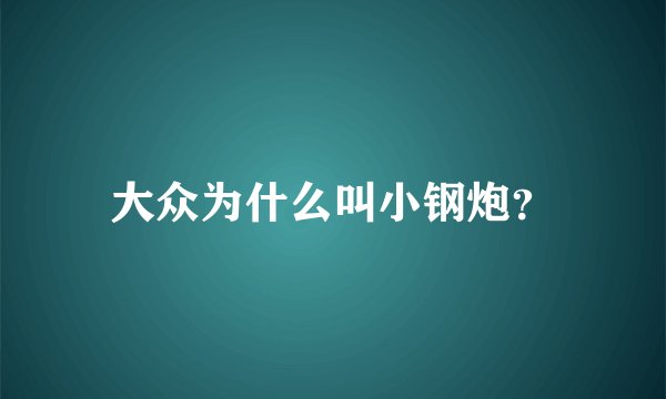 大众为什么叫小钢炮？