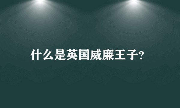 什么是英国威廉王子？