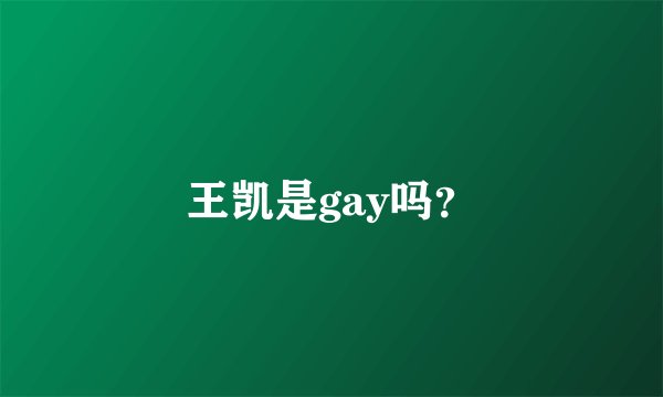王凯是gay吗?