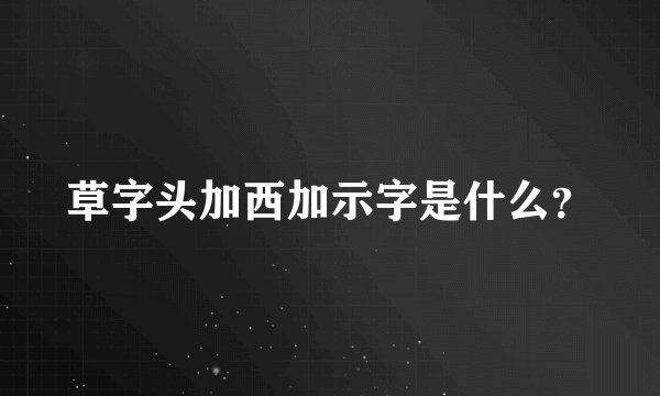 草字头加西加示字是什么？
