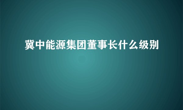 冀中能源集团董事长什么级别