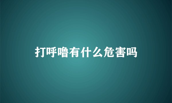 打呼噜有什么危害吗