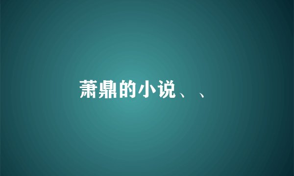 萧鼎的小说、、