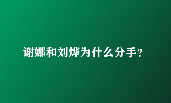 谢娜和刘烨为什么分手？