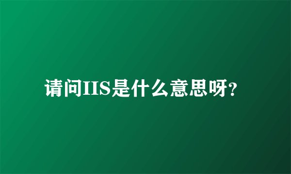 请问IIS是什么意思呀？