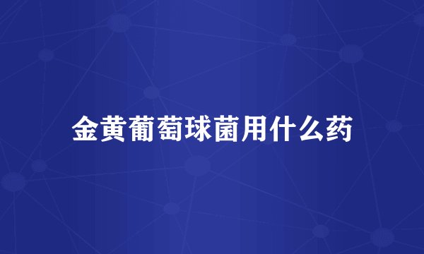 金黄葡萄球菌用什么药