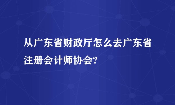 从广东省财政厅怎么去广东省注册会计师协会?