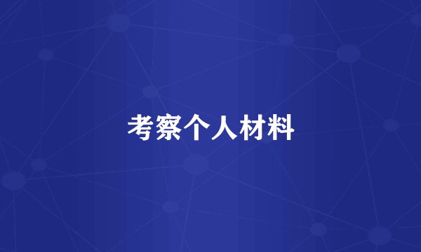 考察个人材料