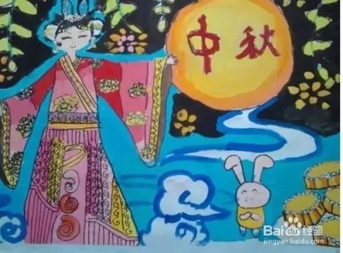 中秋节的儿童画怎么画?