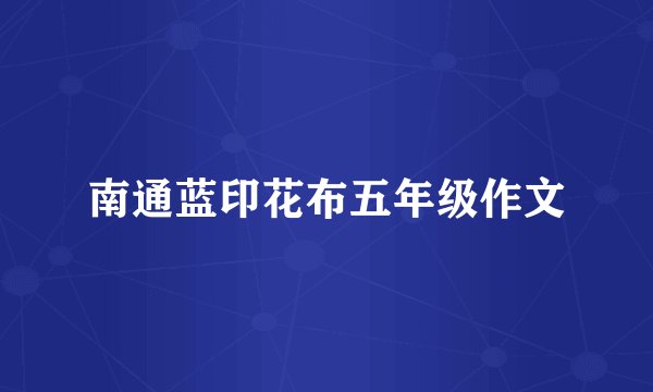 南通蓝印花布五年级作文