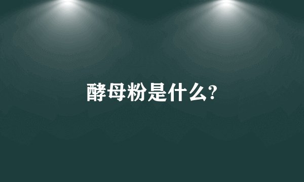 酵母粉是什么?